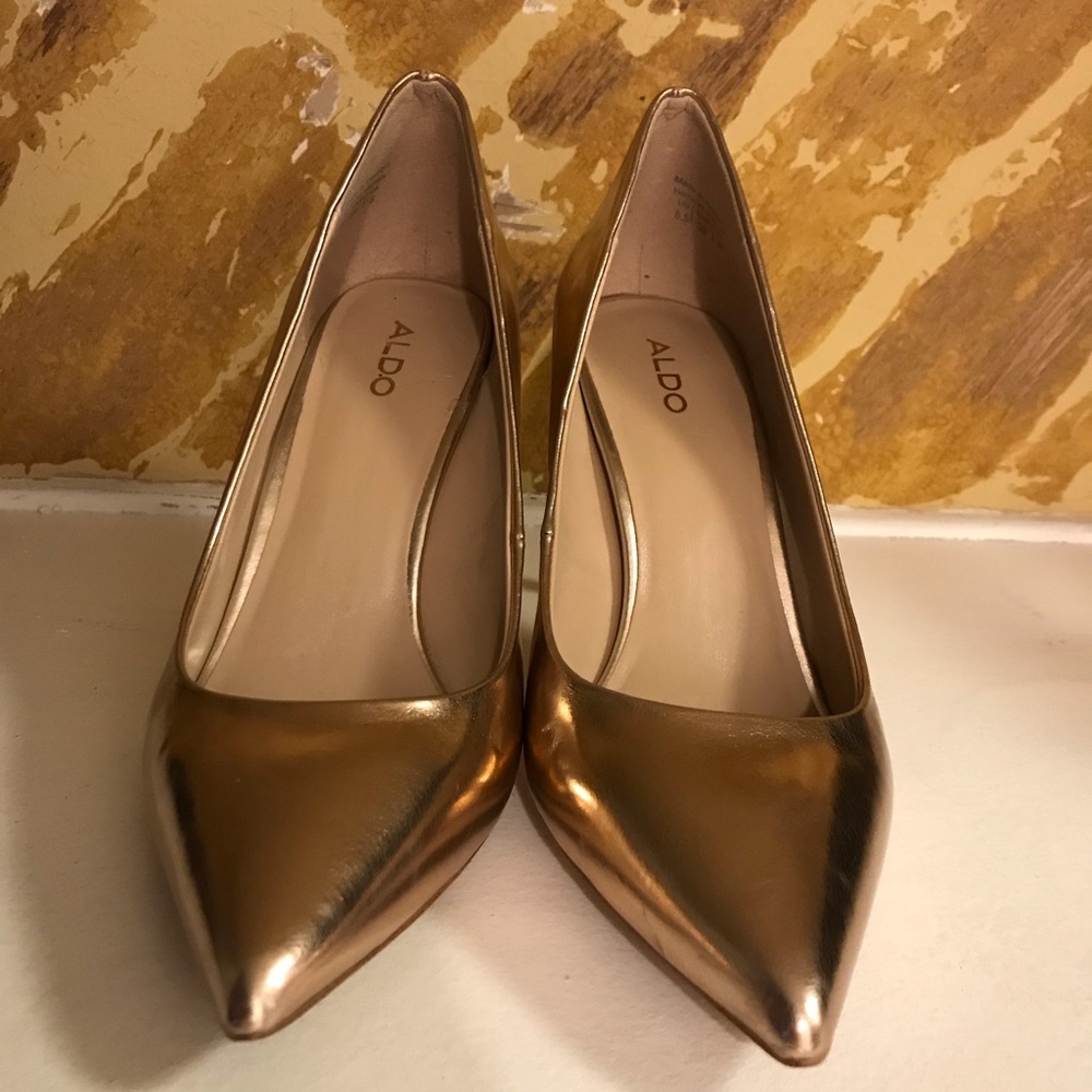 ALDO Metallic Rose Gold Heels
